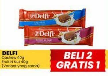 Promo Harga Delfi Chocolate Cashew, Fruit Nut 50 gr - Yogya