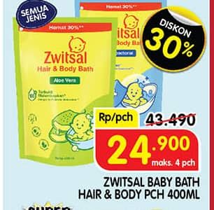 Promo Harga Zwitsal Natural Baby Bath 2 In 1 All Variants 400 ml - Superindo