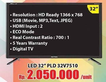 Promo Harga POLYTRON PLD 32V7510 | LED TV Dignity 32"  - Hari Hari