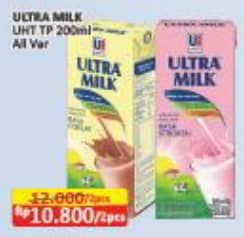 Promo Harga Ultra Milk Susu UHT All Variants 200 ml - Alfamart