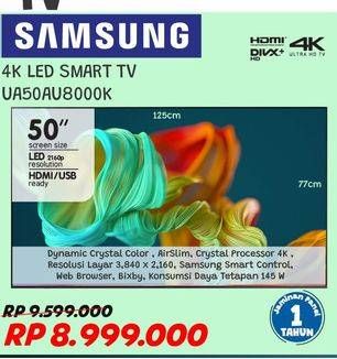 Promo Harga SAMSUNG UA50AU8000 Crystal UHD Smart TV 50  - Courts