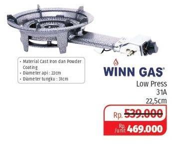 Promo Harga WINN GAS Gas Cooker Low Pressure 31A  - Lotte Grosir