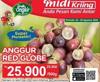 Promo Harga Anggur Red Globe per 500 gr - Alfamidi
