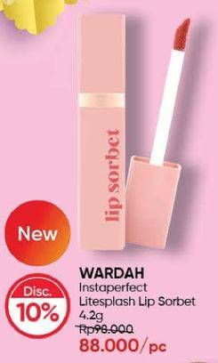 Promo Harga WARDAH Instaperfect Litesplash Lip Sorbet 4 gr - Guardian