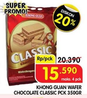 Promo Harga Khong Guan Classic Wafer 350 gr - Superindo