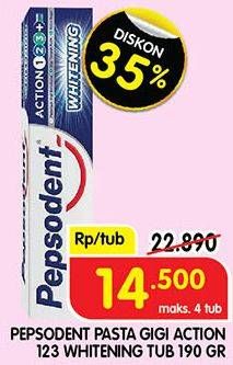 Promo Harga PEPSODENT Pasta Gigi Action 123 190 gr - Superindo