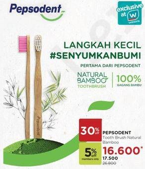 Promo Harga PEPSODENT Sikat Gigi Natural Bamboo  - Watsons