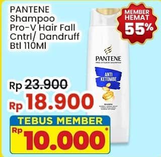 Promo Harga Pantene Shampoo Hair Fall Control, Anti Dandruff 110 ml - Indomaret