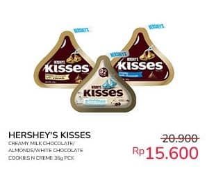 Hershey's Kisses 36 gr Diskon 25%, Harga Promo Rp15.600, Harga Normal Rp20.900, Indomaret Fresh