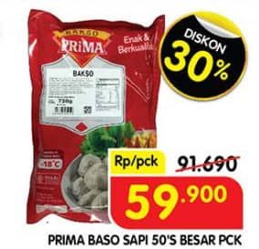 Promo Harga Prima Bakso Sapi Besar 50 pcs - Superindo