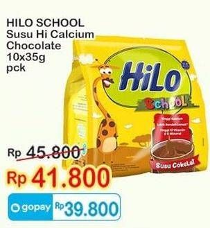 Promo Harga Hilo School Susu Bubuk Chocolate per 10 sachet 35 gr - Indomaret