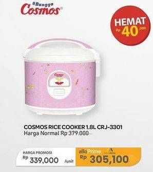 Promo Harga Cosmos CRJ 3301 | Rice Cooker  - Carrefour