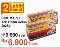 Promo Harga Indomaret Teh Celup Hitam per 2 box 25 pcs - Indomaret