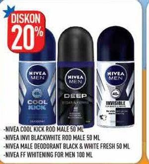 Promo Harga NIVEA Men Deo Roll On/Facial Foam  - Hypermart