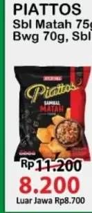 Promo Harga Piattos Snack Kentang Jawara Sambal Bawang, Sambal Matah 70 gr - Alfamart