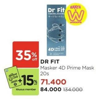 Promo Harga Dr Fit Mask Earloop 4D 20 pcs - Watsons