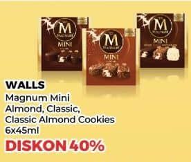 Promo Harga Walls Magnum Mini Almond, Classic Almond, Classic Almond Chocolate Brownie per 6 pcs 45 ml - Yogya