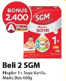 Promo Harga SGM Eksplor Soya 1-5 Susu Pertumbuhan Madu, Vanila 400 gr - Alfamart