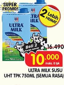 Promo Harga Ultra Milk Susu UHT All Variants 750 ml - Superindo