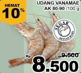 Promo Harga Udang Vanamae AK 80-90 per 100 gr - Giant