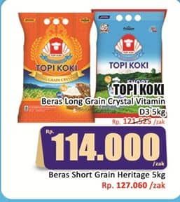 Promo Harga Topi Koki Beras Long Grain Crystal 5 kg - Hari Hari