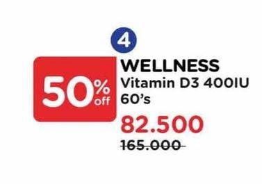 Promo Harga Wellness Vitamin D3 400IU  - Watsons