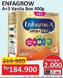 Promo Harga Enfagrow A+3 Susu Bubuk Vanilla 400 gr - Alfamart