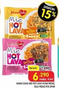 Promo Harga Mamasuka Mie Hot Lava  Ayam Pedas, Keju Pedas 89 gr - Superindo