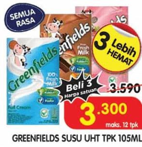 Promo Harga Greenfields UHT All Variants 105 ml - Superindo