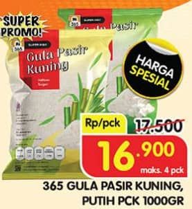 Promo Harga 365 Gula Pasir Kuning, Putih 1000 gr - Superindo