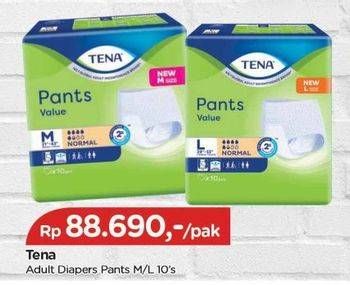 Promo Harga Tena Adult Diapers Pants L10, M10 10 pcs - TIP TOP
