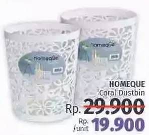 Promo Harga HOMEQUE Dust Bin Coral  - LotteMart