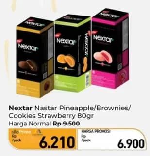 Promo Harga Nabati Nextar Cookies Strawberry Jam, Nastar Pineapple Jam, Brownies Choco Delight 106 gr - Carrefour
