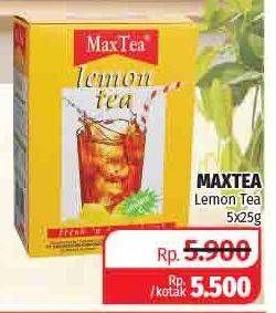 Promo Harga Max Tea Minuman Teh Bubuk Lemon Tea 5 pcs - Lotte Grosir