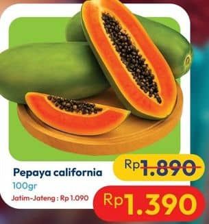 Promo Harga Pepaya California per 100 gr - Hypermart