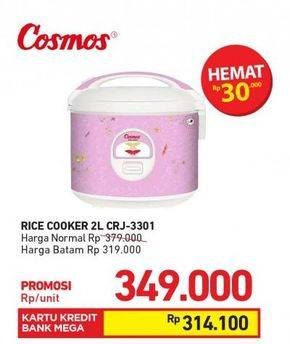 Promo Harga COSMOS CRJ 3301 | Rice Cooker  - Carrefour