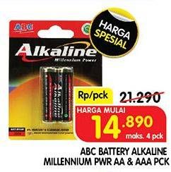 Promo Harga ABC Battery Alkaline LR6/AA, LR03/AAA 2 pcs - Superindo