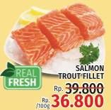 Promo Harga Salmon Fillet Trout per 100 gr - LotteMart