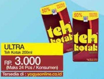 Promo Harga ULTRA Teh Kotak 200 ml - Yogya