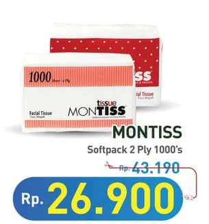 Promo Harga Montiss Facial Tissue 1000 sheet - Hypermart