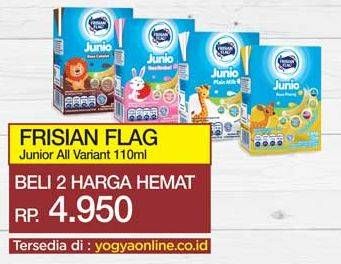 Promo Harga FRISIAN FLAG Susu UHT Junio Chocolate, Pisang, Plain, Strawberry 110 ml - Yogya