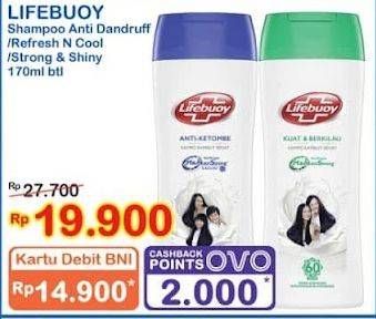 Promo Harga Lifebuoy Shampoo Anti Dandruff, Refresh Cool, Strong Shiny 155 ml - Indomaret