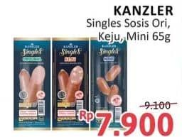 Promo Harga Kanzler Sosis Single Original, Keju, Mini 65 gr - Alfamidi