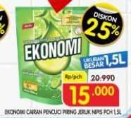 Promo Harga Ekonomi Pencuci Piring Power Liquid Jeruk Nipis 1600 ml - Superindo