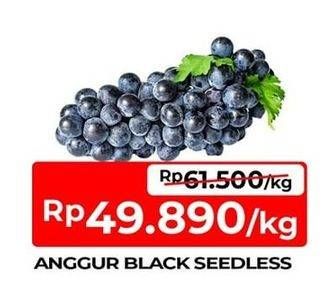 Promo Harga Anggur Black Seedless per 100 gr - TIP TOP