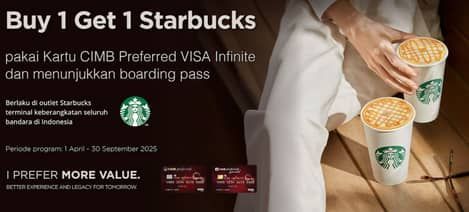 Promo Harga Starbucks Airport x CIMB Preferred Visa Infinite  - Starbucks