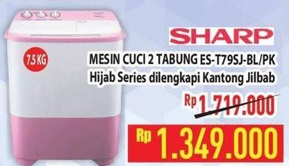 Promo Harga Sharp ES-T79SJ-BL/PK | Washing Machine Twin Tube 7.5kg  - Hypermart