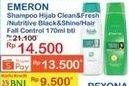 EMERON Shampoo Hijab Clean & Fresh/ Black & Shine/ Hair Fall Control 170ml
