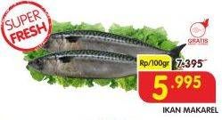 Promo Harga Ikan Makarel per 100 gr - Superindo