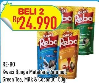 Promo Harga Rebo Kuaci Bunga Matahari Coconut, Green Tea, Caramel, Milk, Original 150 gr - Hypermart